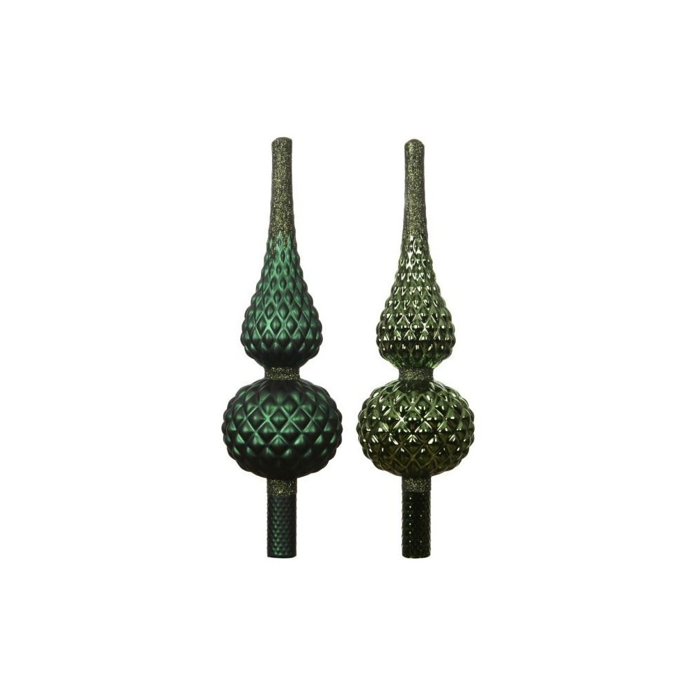 PUNTALE VETRO VERDE PUNTA GLITTER H.30